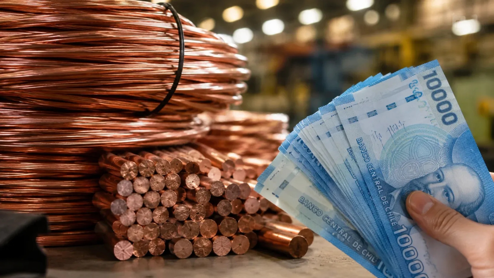 Cobre marca nuevo máximo histórico y empuja al dólar hacia los $912 en Chile