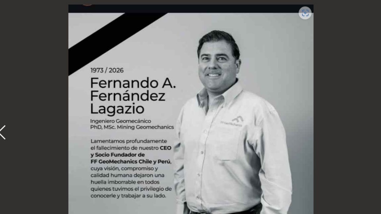 La Cámara Minera de Chile comunica el sensible fallecimiento de su socio Fernando Fernández Lagazio (Q.E.P.D.)