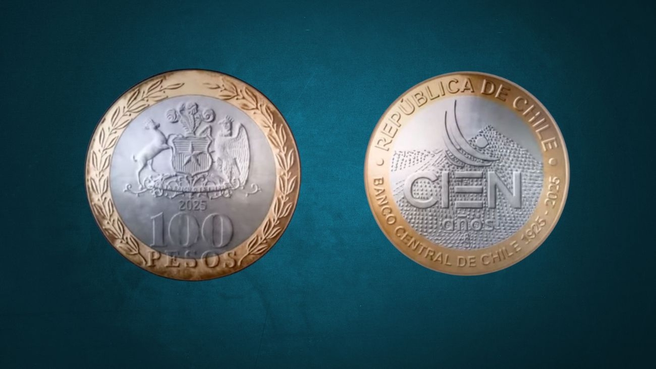 Chile lanza moneda de $100 para celebrar el Centenario del Banco Central: Disponible desde julio 2025