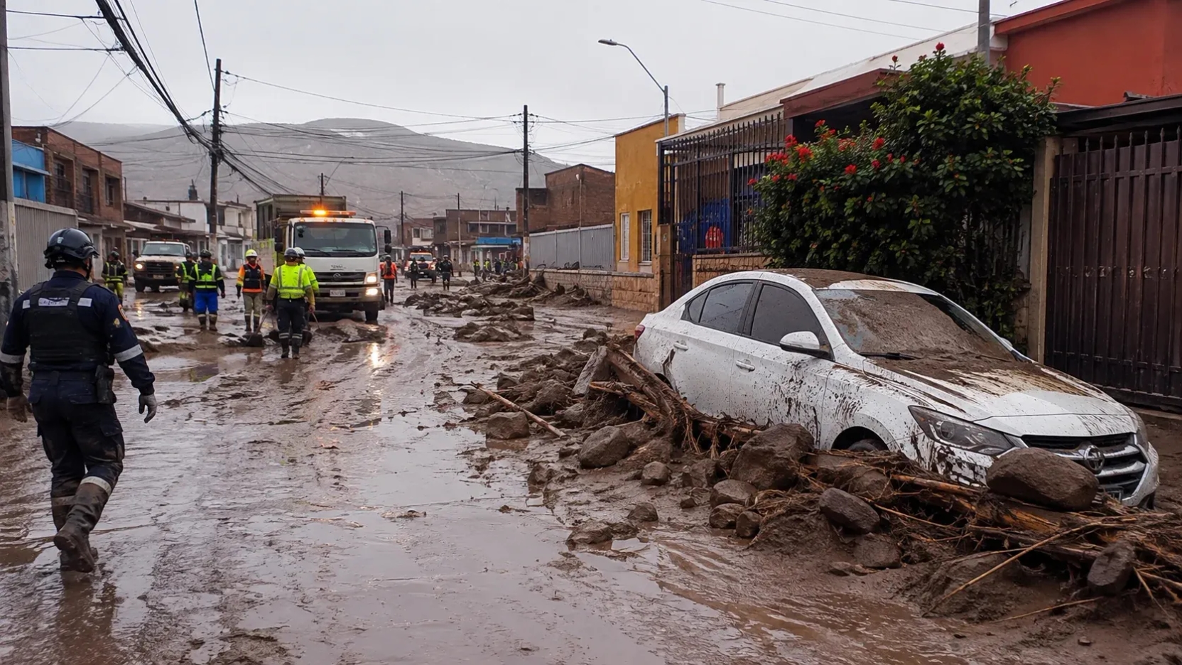 Temporal en Antofagasta deja una persona fallecida, 200 albergados y cortes de rutas en plena Alerta Roja