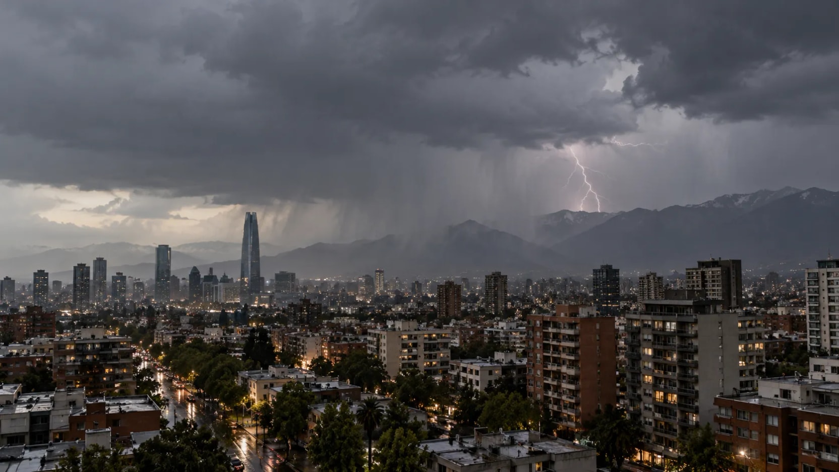 Lluvias y tormentas eléctricas continuarán en Santiago hasta el sábado: Meteorología advierte posibles granizos y fuertes vientos