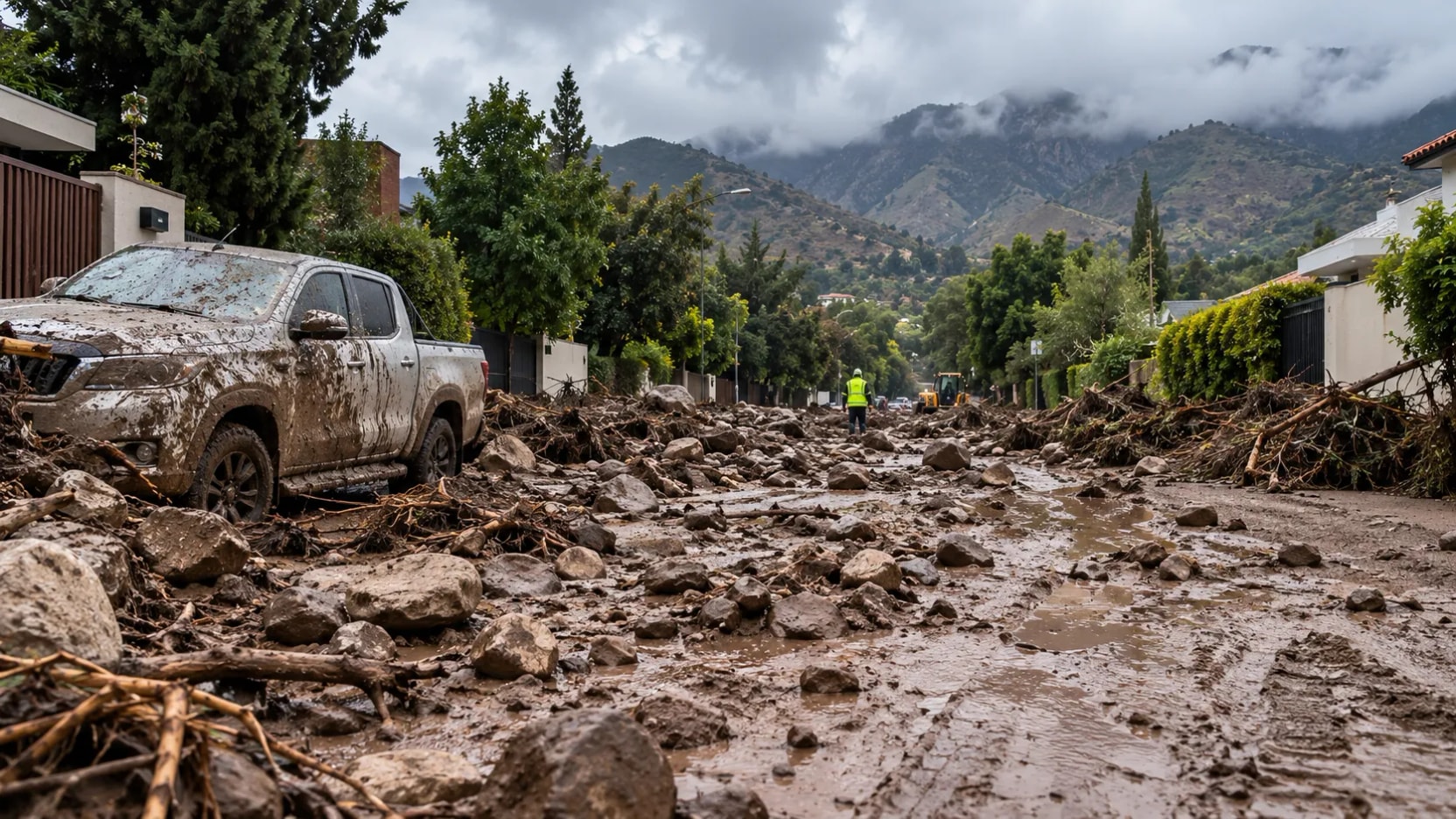 Senapred advierte riesgo de aluviones, tormentas eléctricas y fuertes vientos tras sistema frontal en Chile
