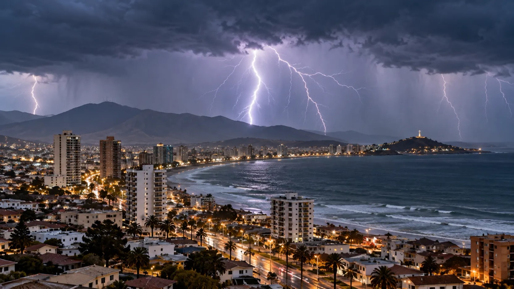 SENAPRED declara alerta para ocho comunas de Coquimbo por tormentas eléctricas y posibles precipitaciones intensas