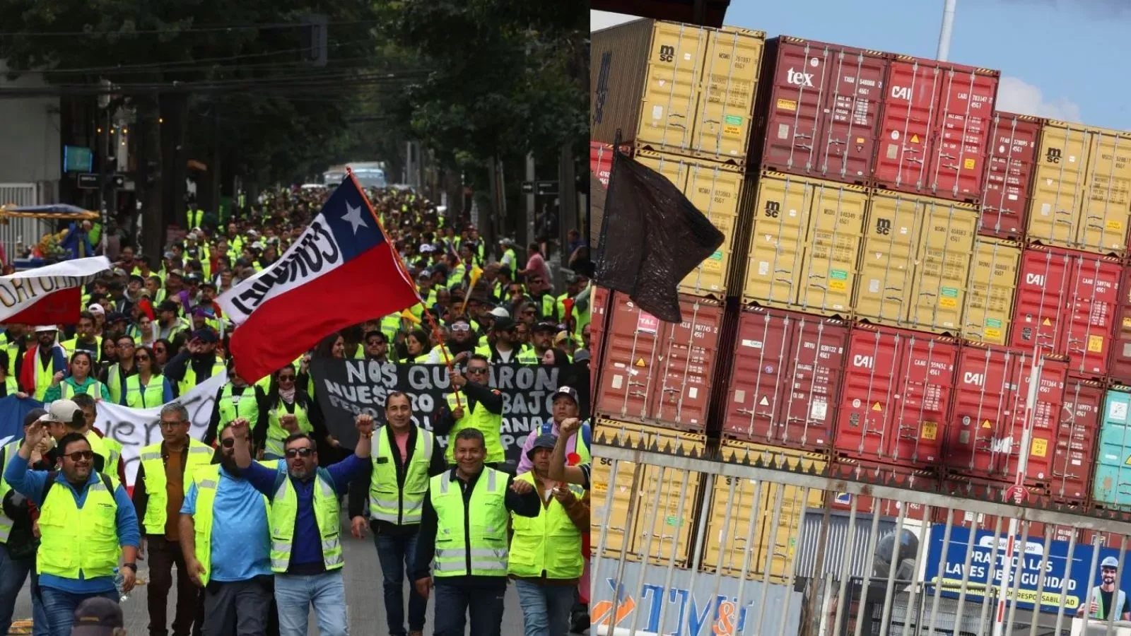 Paro portuario por pensiones de gracia tensiona al Gobierno y activa alerta logística en Chile