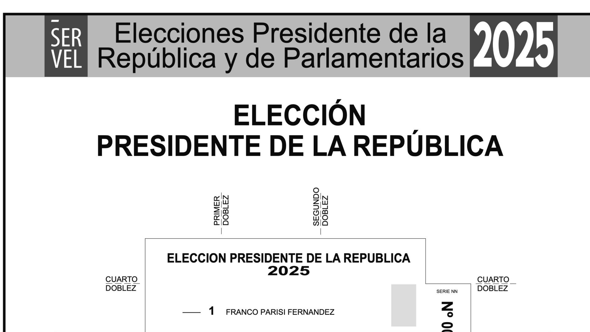 Revisa los facsímiles electorales para las elecciones presidenciales y parlamentarias 2025