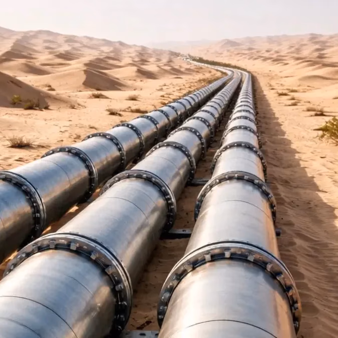 Río artificial de 12.000 km: lo que se sabe del plan saudí y la red de tuberías que ya tiene récord mundial