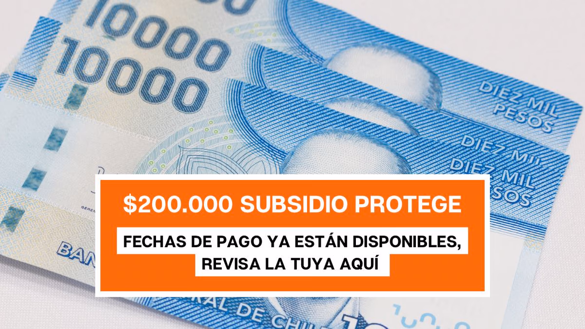 $200.000 por Subsidio Protege: Revisa la fecha del último pago