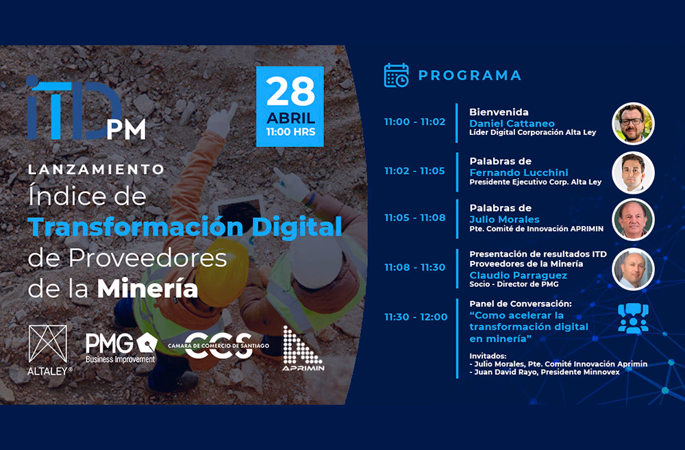 Alta Ley y PMG presentan resultados del primer Índice de Transformación Digital en Minería