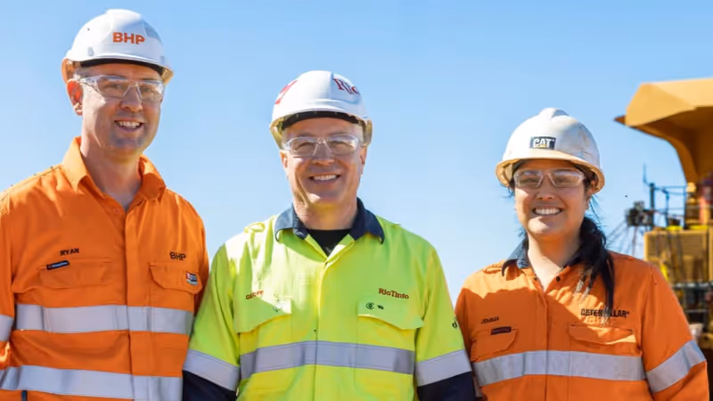 BHP, Rio Tinto y Caterpillar inician prueba de camiones eléctricos en la minería de Pilbara