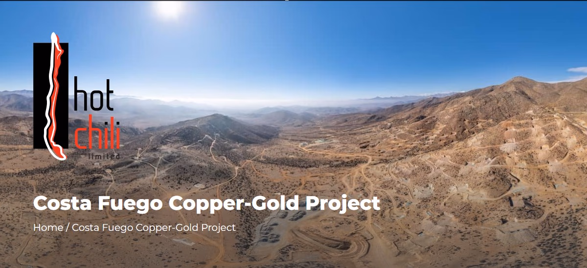 Hot Chili mejora sustancialmente los términos de opción para el centro costero de cobre Costa Fuego en Chile