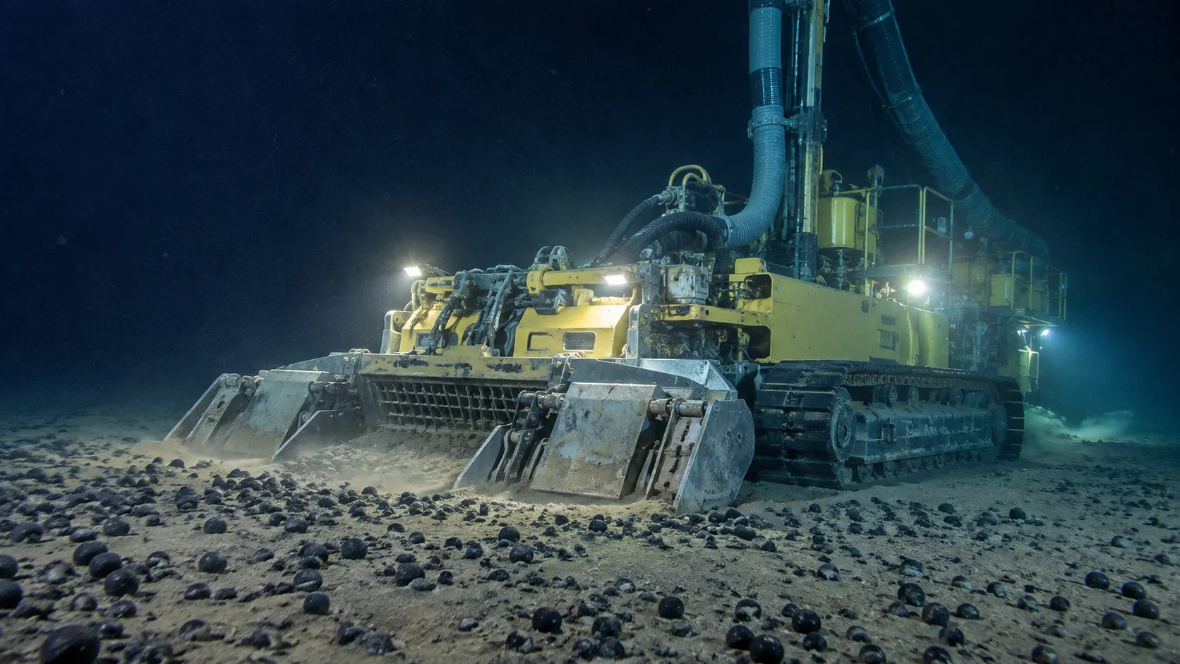 Vehículo minero en el abismo oceánico