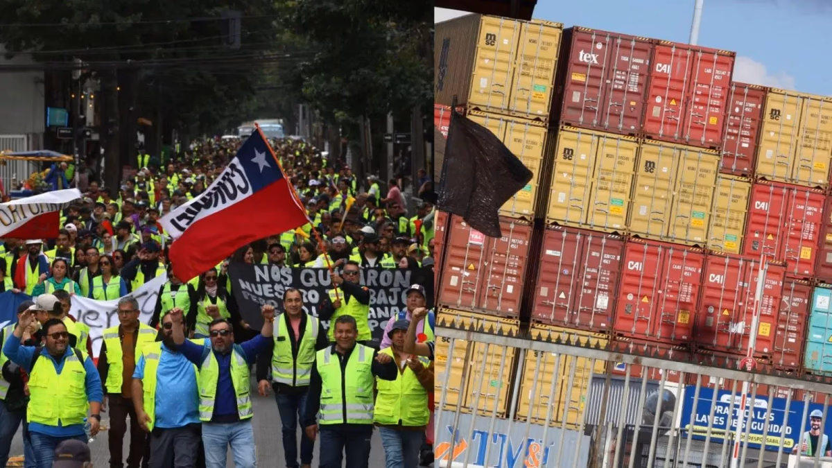 Paro portuario por pensiones de gracia tensiona al Gobierno y activa alerta logística en Chile