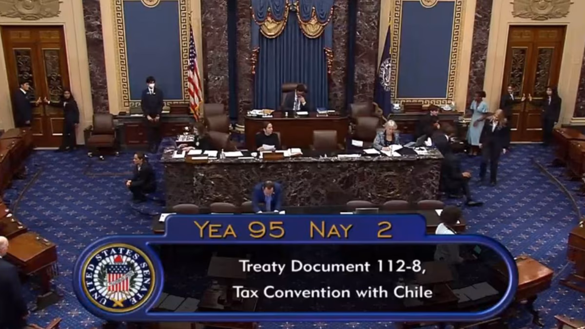 Tras 13 años de tramitación, Senado de Estados Unidos aprueba tratado que evita doble tributación con Chile