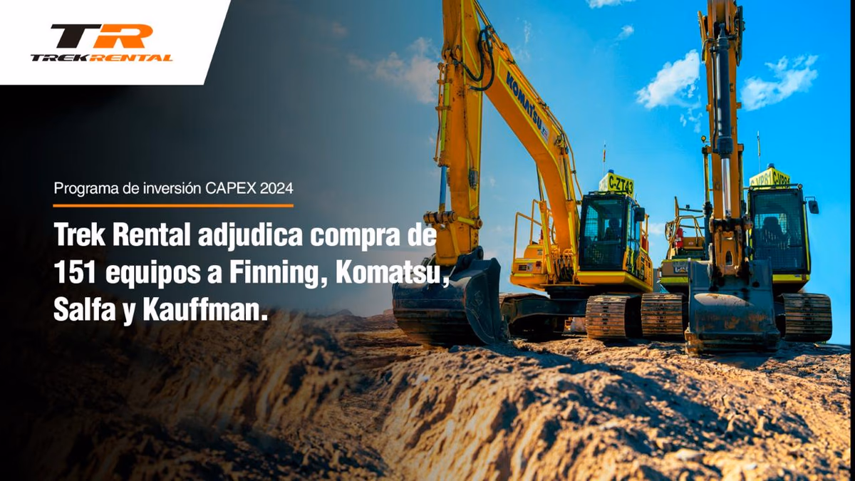 Trek Rental invierte US$35 millones en equipamiento para la minería