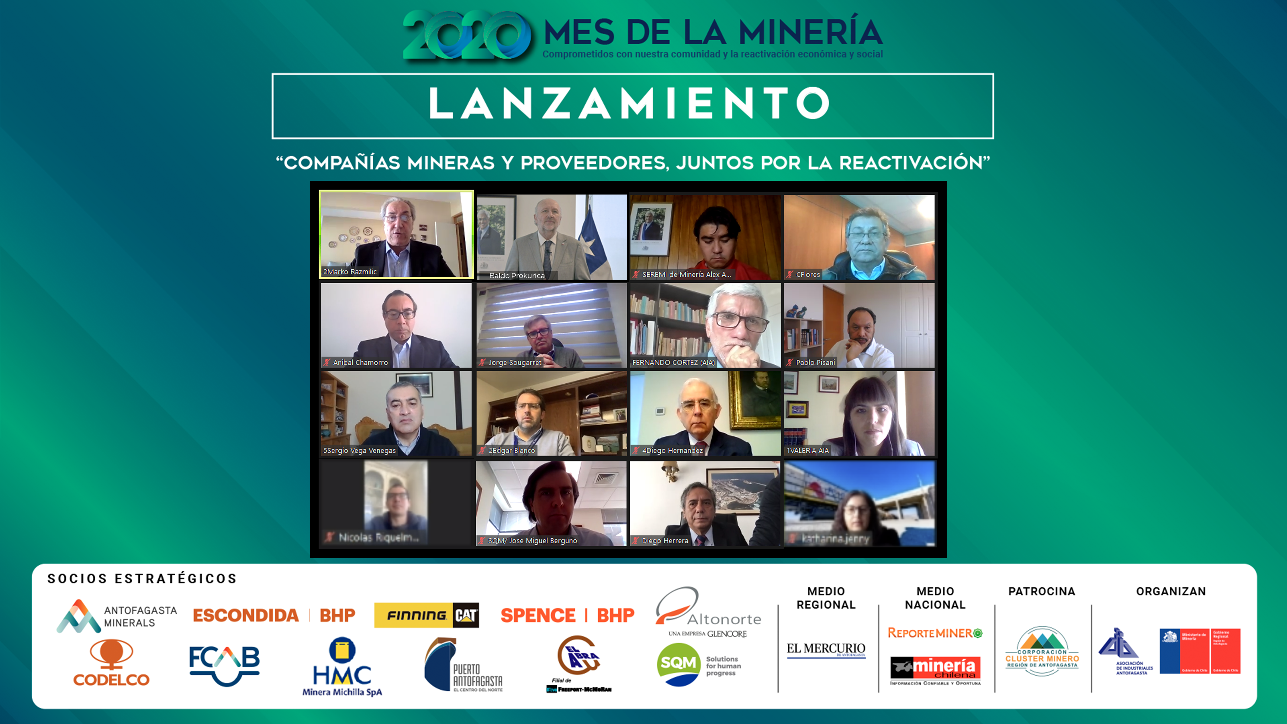 Lanzamiento del Mes de la Minería 2020: Líderes del sector destacan rol de la continuidad operacional para la reactivación económica