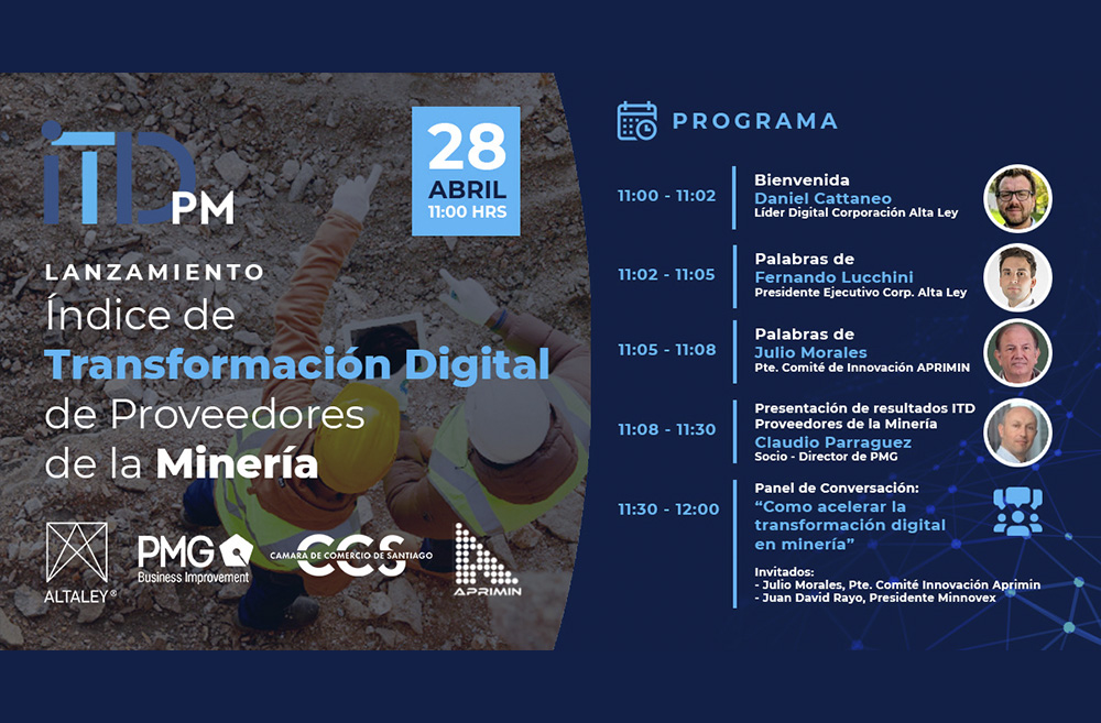 Alta Ley y PMG presentan resultados del primer Índice de Transformación Digital en Minería