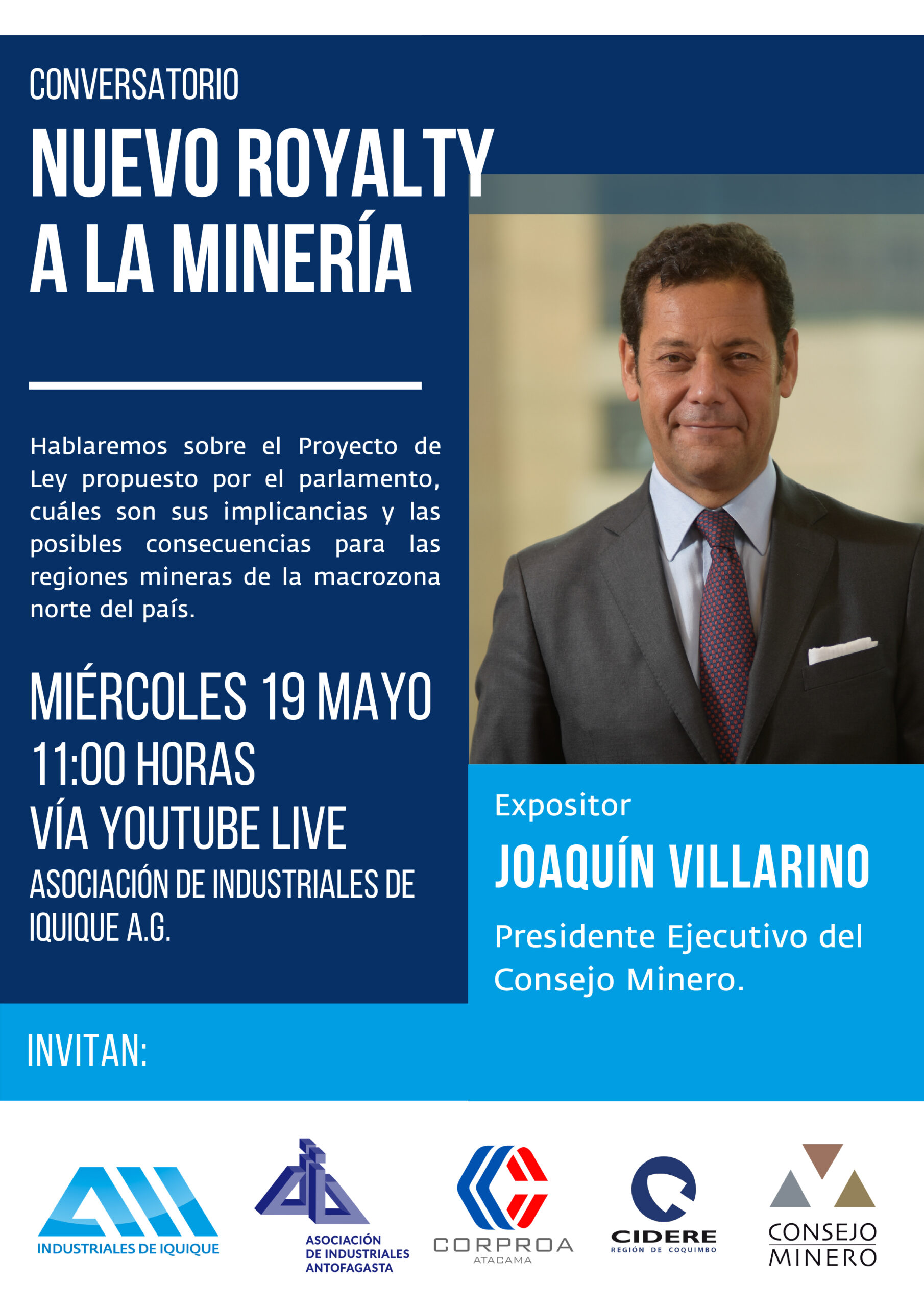 Gremios de la Macrozona Norte invitan a Conversatorio sobre nuevo Royalty a la minería