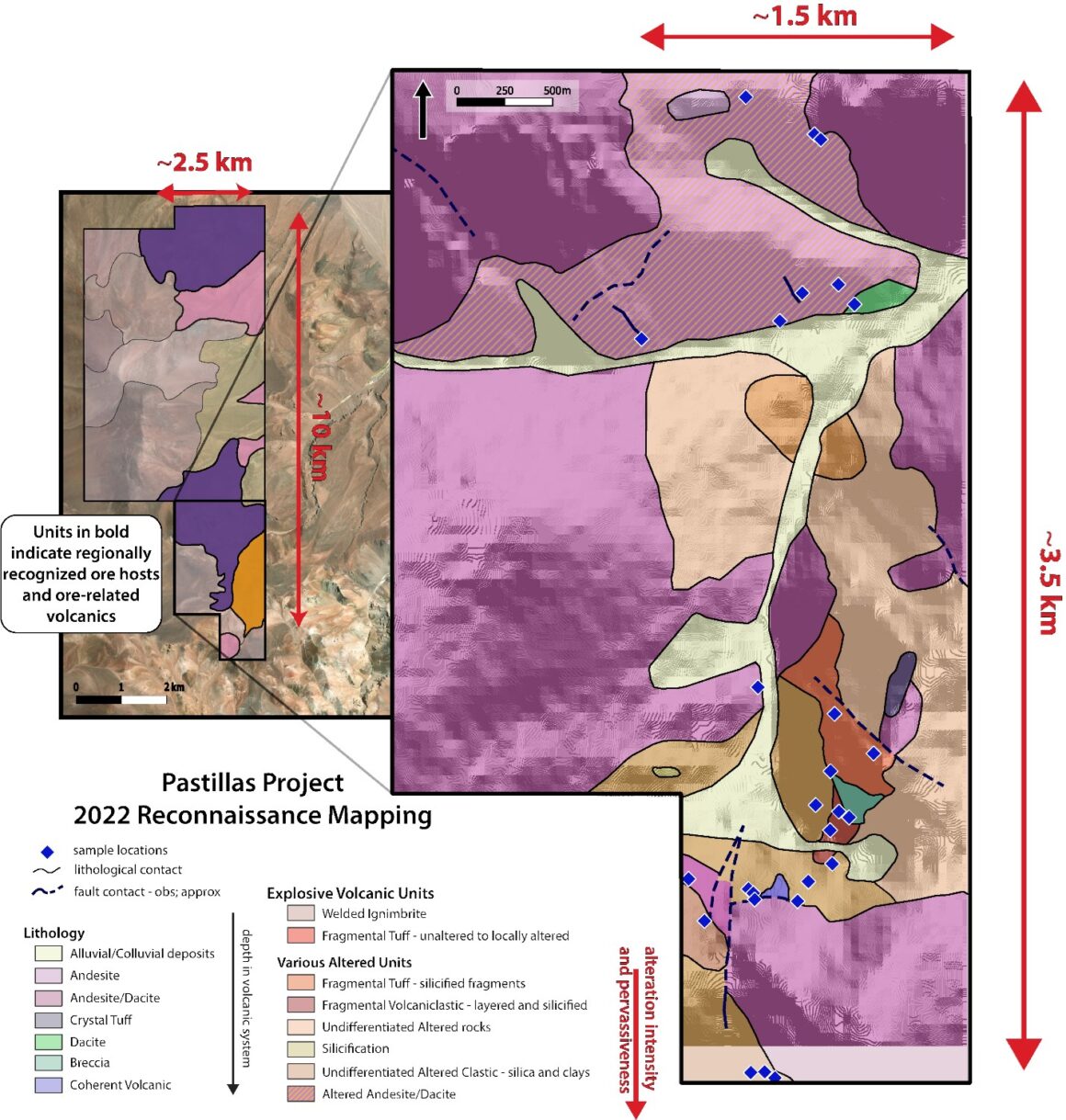 Altiplano Metals define un sistema prospectivo de alteración epitermal de 3,5 x 1,5 km en Pastillas