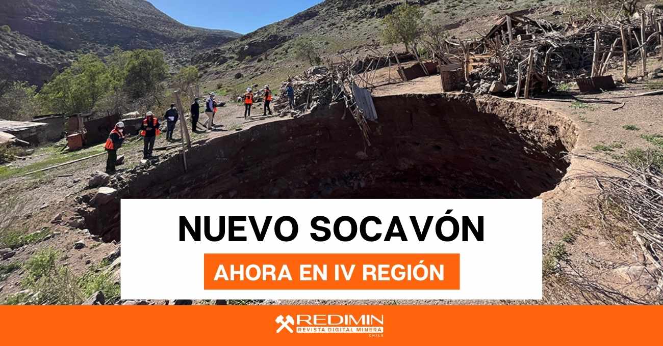 Socavón de 18 metros afecta a quebrada Las Cañas en Región de Coquimbo