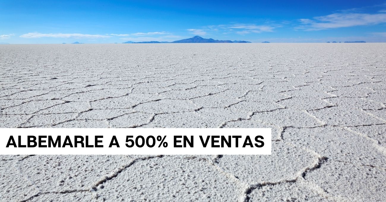 Albemarle aumenta sus ventas de litio en un 500% a pesar de los altos precios