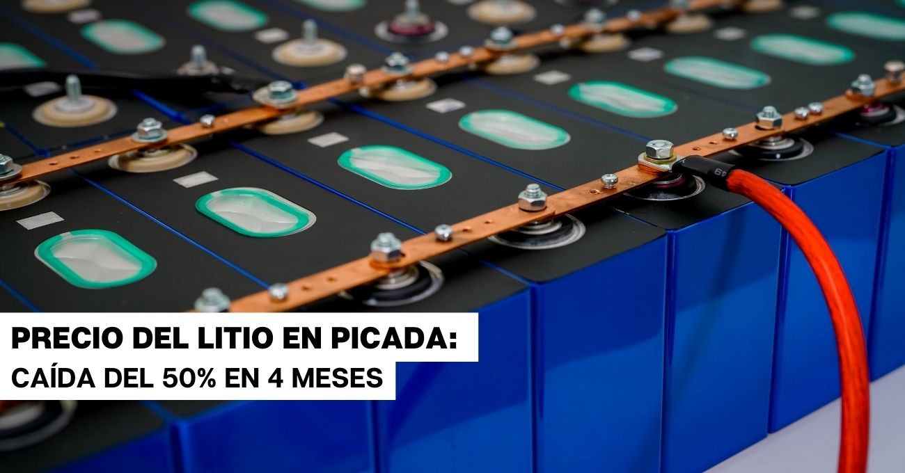 Litio acumula caída en su precio de un 50% en 4 meses