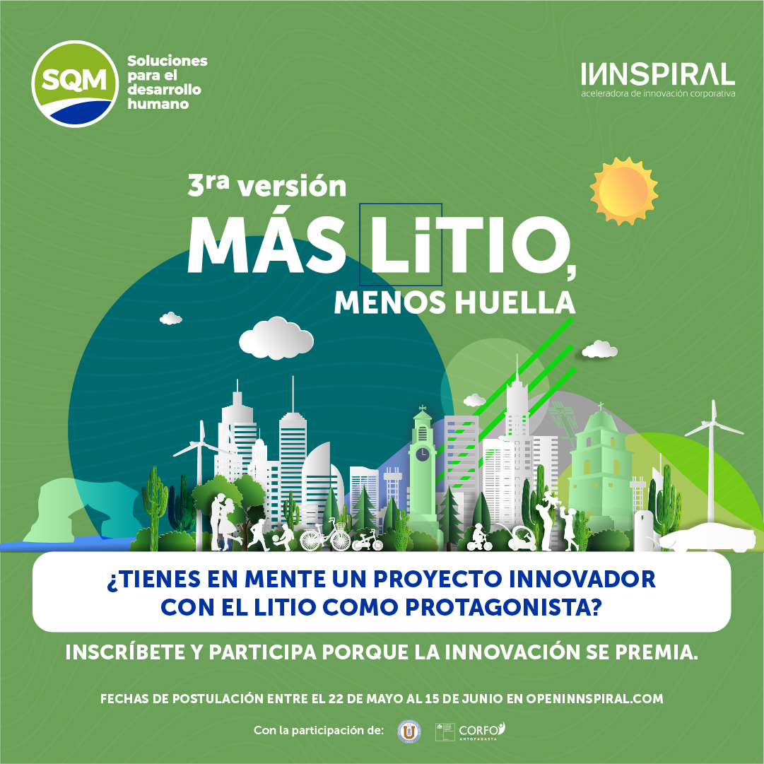 SQM lanza la tercera versión de su convocatoria de innovación abierta Más Litio, Menos Huella