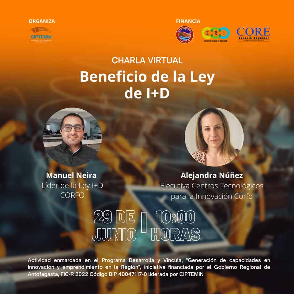 CIPTEMIN organiza charla sobre los beneficios de la Ley I+D para emprendedores de la industria minera tecnológica