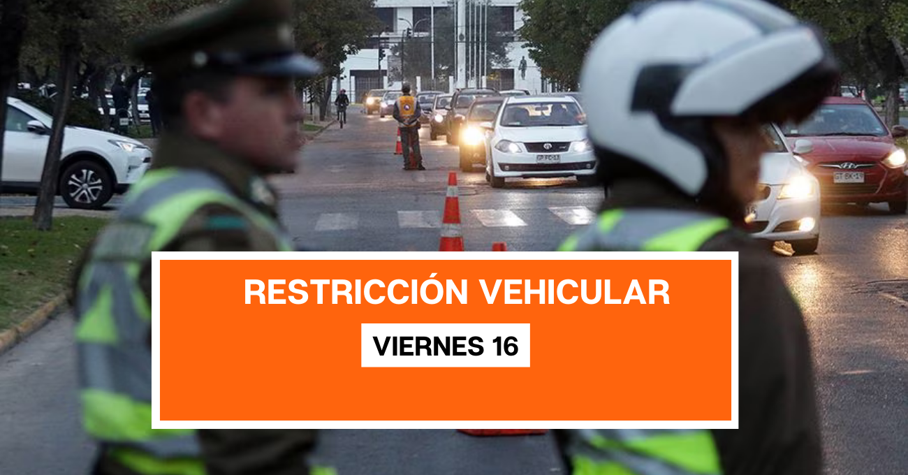 Restricción vehicular, viernes 16 de junio en Santiago: qué autos no pueden circular