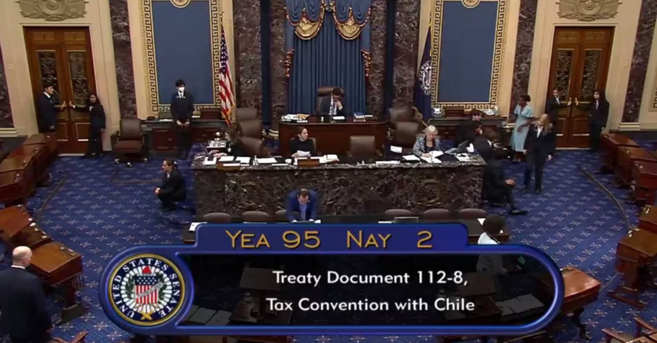 Tras 13 años de tramitación, Senado de Estados Unidos aprueba tratado que evita doble tributación con Chile