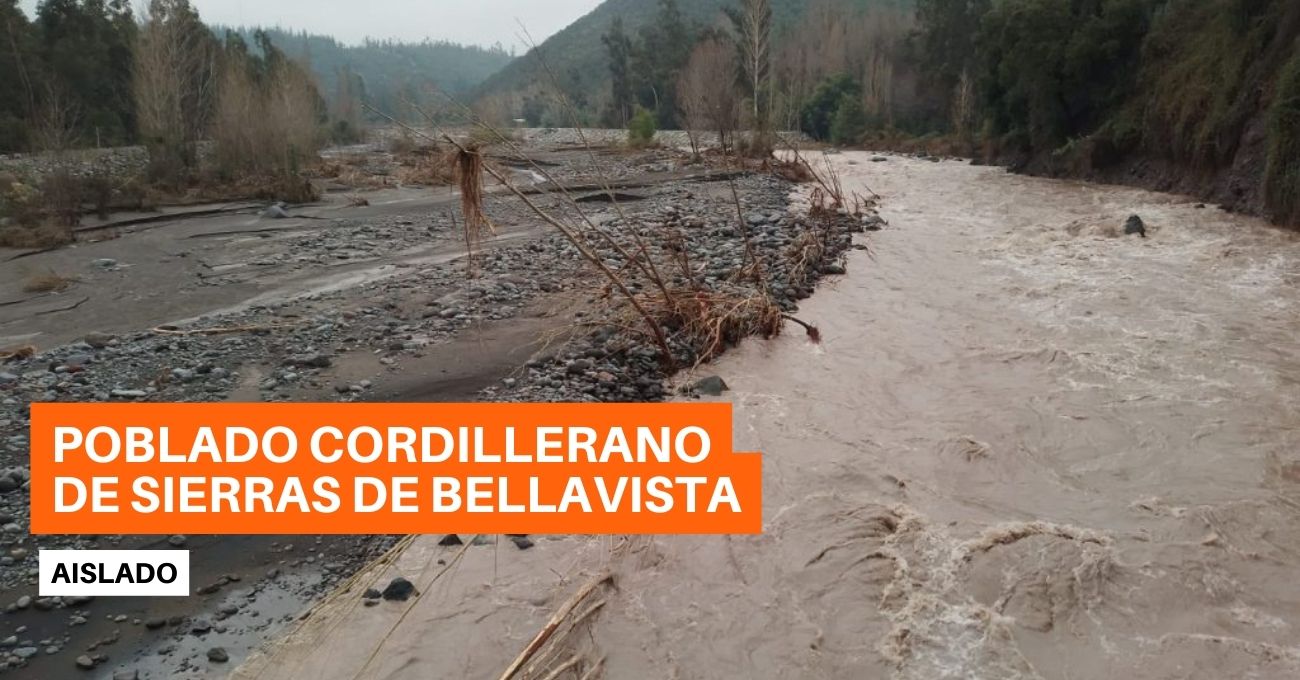 Vecinos aislados en Sierras de Bellavista en la pre cordillera de San Fernando