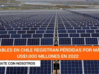 Renovables en Chile registran pérdidas por más de US$1.000 millones en 2022 y advierten freno a nuevos proyectos