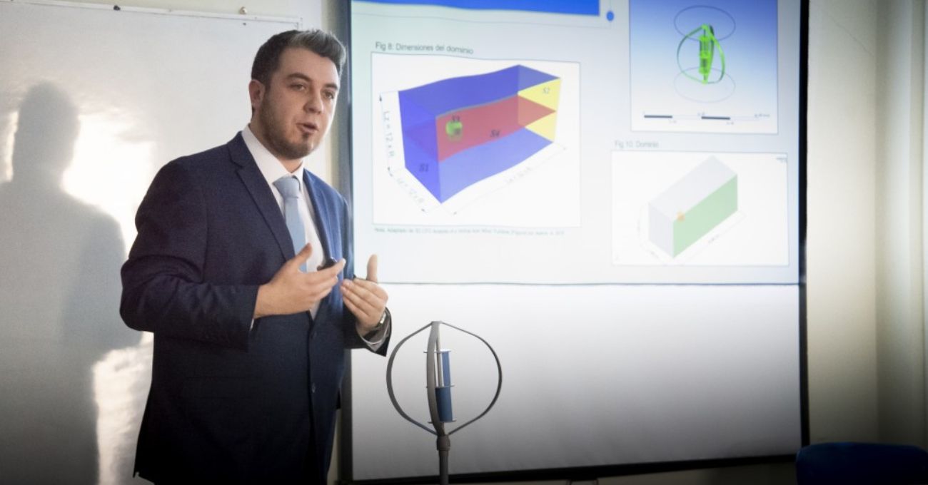 Tesista se adentró en el análisis de un aerogenerador de eje vertical y su potencial uso en Magallanes
