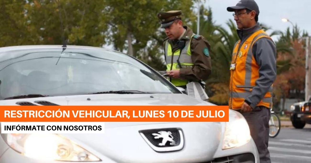 Restricción vehicular, lunes 10 de julio: cuáles autos y motos no pueden circular