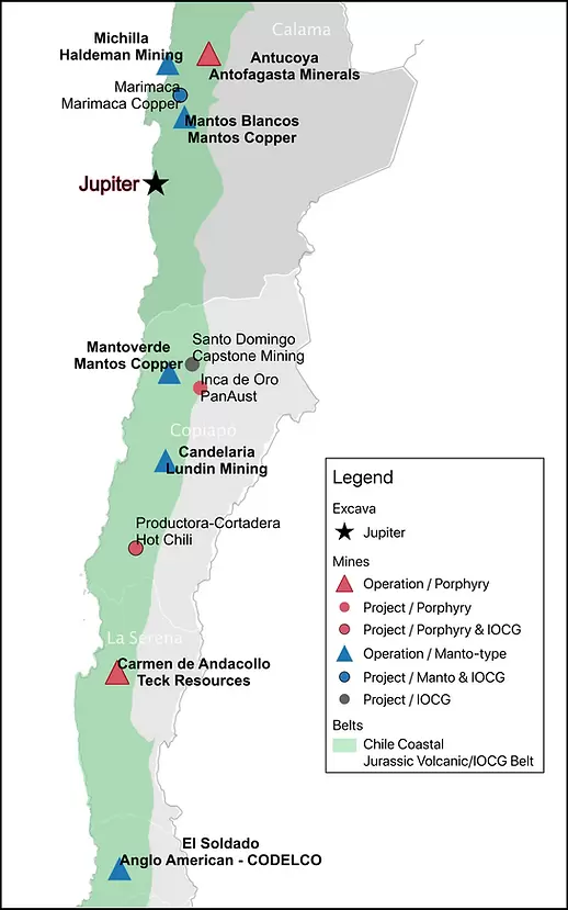 Goldstrike / Copper-X Mining anuncia pruebas metalúrgicas en el proyecto Jupiter Copper, Antofagasta, Chile