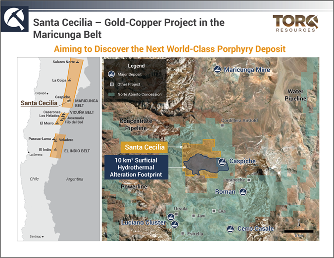 Torq Resources perfora 557 metros de 0,38 g/t de oro, 0,23 % de cobre y 56 ppm de molibdeno, aumentando sustancialmente la ley en Santa Cecilia