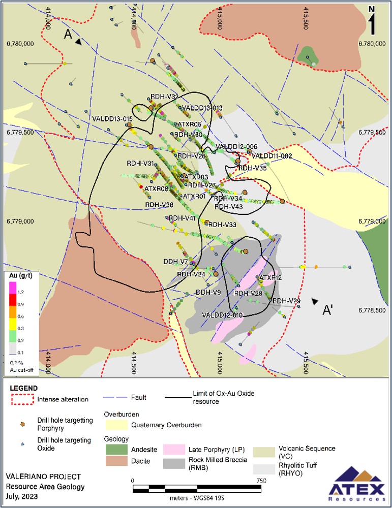 ATEX Resources anuncia recursos inferidos significativos de 1,41 mil millones de toneladas con ley de 0,67 % CuEq (0,50 % Cu, 0,20 g/t Au, 0,91 g/t Ag y 64 g/t Mo) en Valeriano