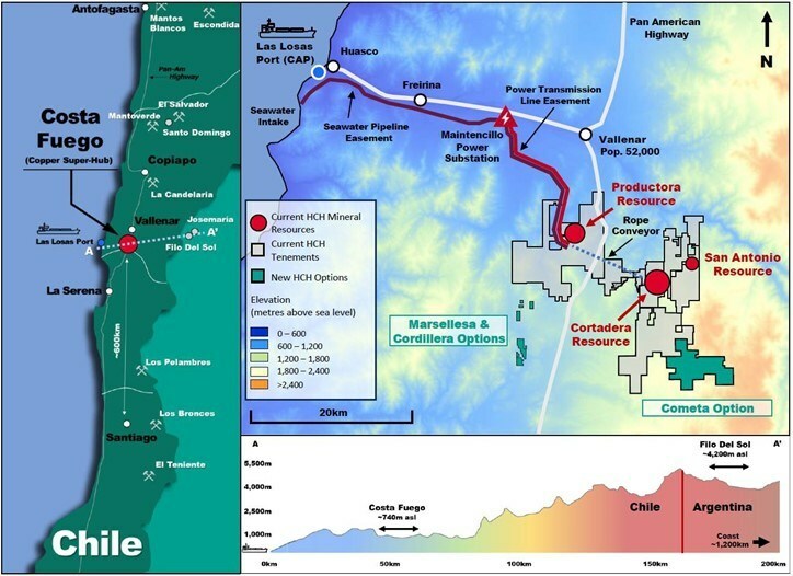 Hot Chili mejora sustancialmente los términos de opción para el centro costero de cobre Costa Fuego en Chile