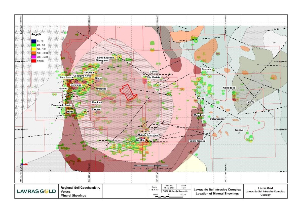 Lavras Gold cruza 1,1 g/t de oro a más de 154 metros de la superficie en el depósito de oro de Butiá, proyecto LDS, sur de Brasil y proporciona una actualización de exploración