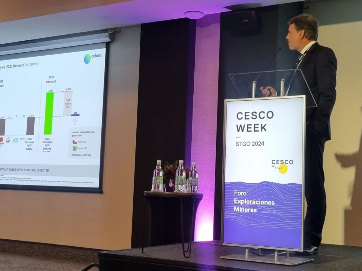 Aclara destaca potencial de Chile en tierras raras limpias en CESCO Week