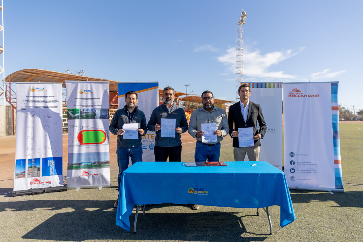 Municipalidad de Pozo Almonte junto a Collahuasi firman entrega de terrenos para obras de mejoramiento del estadio