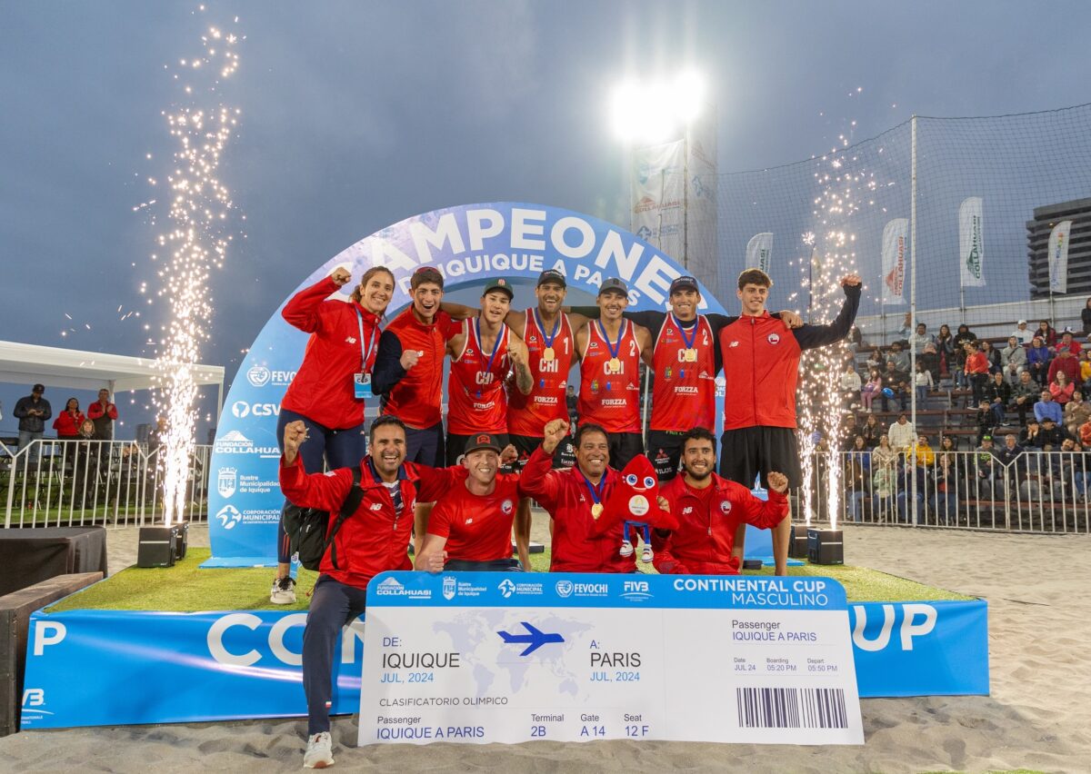 Chile gana cupo a París 2024 en preolímpico masculino de vóleibol playa en Arena Cavancha Chile gana cupo a París 2024 en preolímpico masculino de vóleibol playa en Arena Cavancha