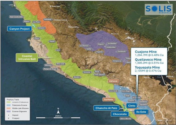 Perú: Solis Minerals encuentra mineralización de cobre encontrada durante reconocimiento en el Proyecto Canyon Perú: Solis Minerals encuentra mineralización de cobre encontrada durante reconocimiento en el Proyecto Canyon