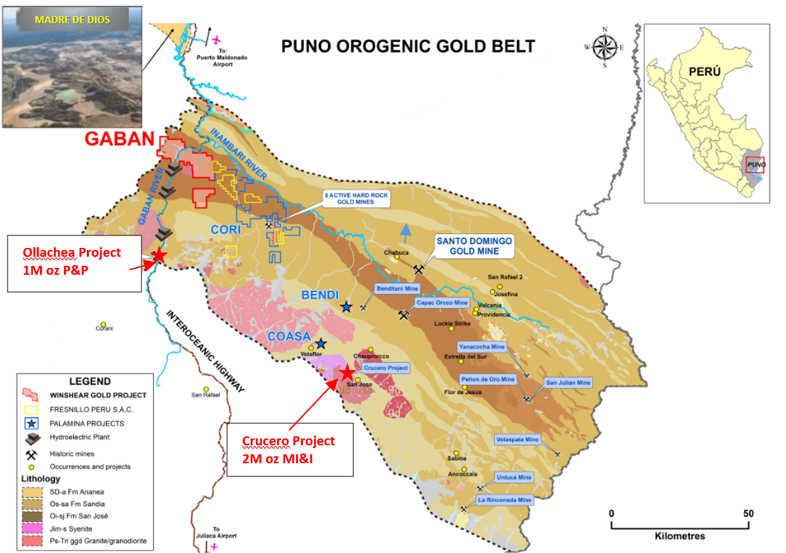 Winshear Gold completa 1.005 metros de perforación en cuatro pozos de perforación diamantina en el proyecto de oro Gaban en Perú Winshear Gold completa 1.005 metros de perforación en cuatro pozos de perforación diamantina en el proyecto de oro Gaban en Perú