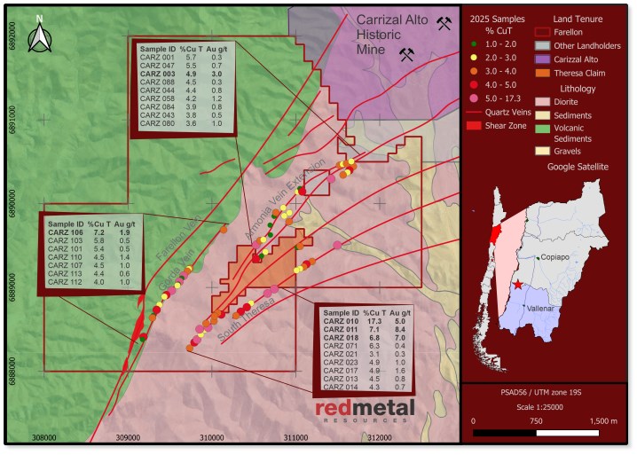 Red Metal Resources proporciona información actualizada sobre los resultados del programa de mapeo en su propiedad IOCG de Carrizal Red Metal Resources proporciona información actualizada sobre los resultados del programa de mapeo en su propiedad IOCG de Carrizal