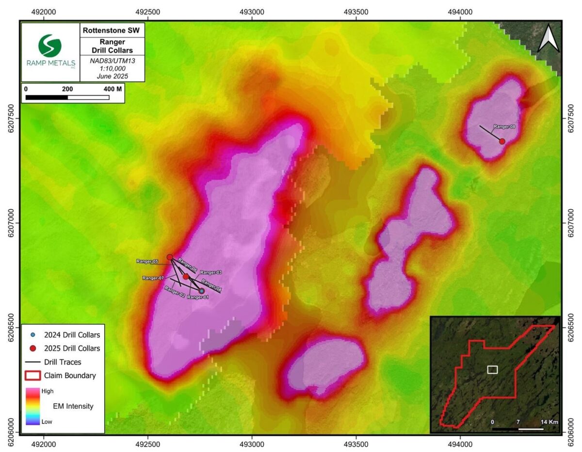 Canadá: Ramp Metals completa el programa de perforación de primavera y anuncia mineralización adicional en Rush Target