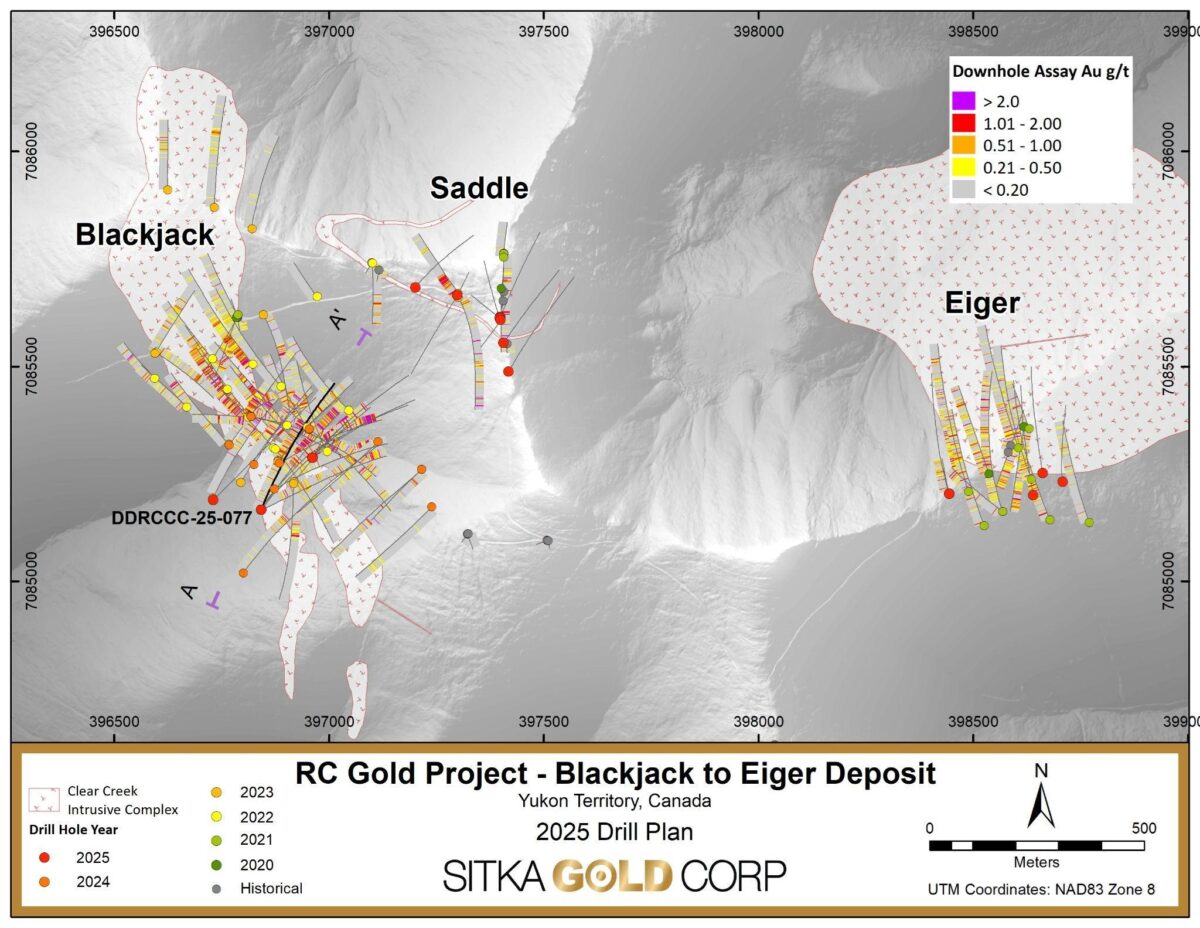 Canada: Sitka Gold intercepta 211,2 metros de 1,13 g/t de oro, en el primer pozo de la temporada, y proporciona información actualizada sobre la perforación en su proyecto RC Gold, Yukon Canada: Sitka Gold intercepta 211,2 metros de 1,13 g/t de oro, en el primer pozo de la temporada, y proporciona información actualizada sobre la perforación en su proyecto RC Gold, Yukon