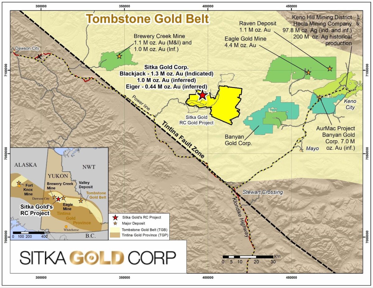 Canada: Sitka Gold intercepta 211,2 metros de 1,13 g/t de oro, en el primer pozo de la temporada, y proporciona información actualizada sobre la perforación en su proyecto RC Gold, Yukon Canada: Sitka Gold intercepta 211,2 metros de 1,13 g/t de oro, en el primer pozo de la temporada, y proporciona información actualizada sobre la perforación en su proyecto RC Gold, Yukon