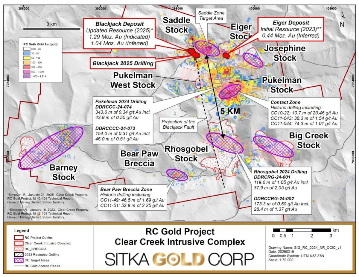 Canada: Sitka Gold intercepta 211,2 metros de 1,13 g/t de oro, en el primer pozo de la temporada, y proporciona información actualizada sobre la perforación en su proyecto RC Gold, Yukon Canada: Sitka Gold intercepta 211,2 metros de 1,13 g/t de oro, en el primer pozo de la temporada, y proporciona información actualizada sobre la perforación en su proyecto RC Gold, Yukon