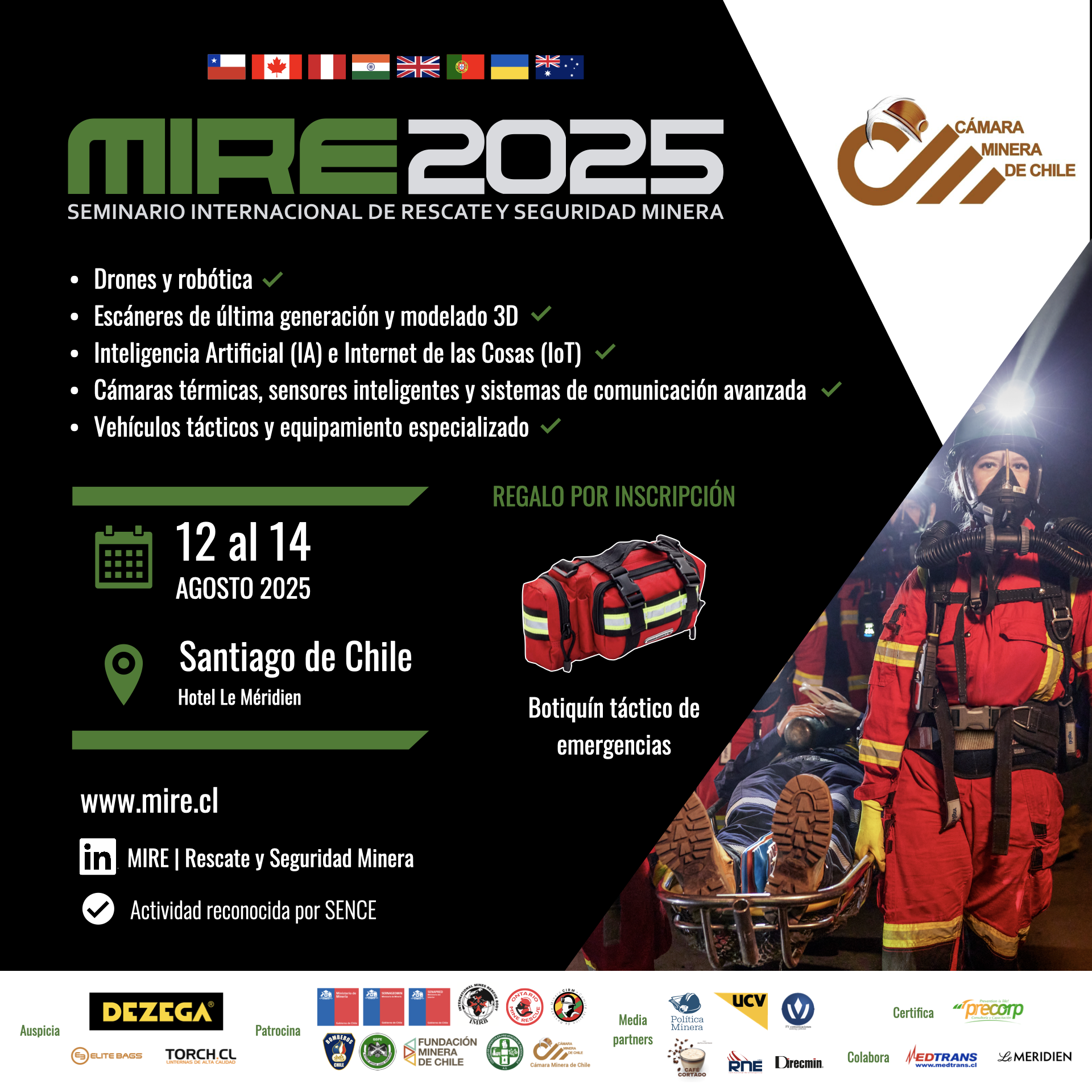 Seminario MIRE 2025 presentará los últimos avances y tecnologías en rescate y seguridad minera