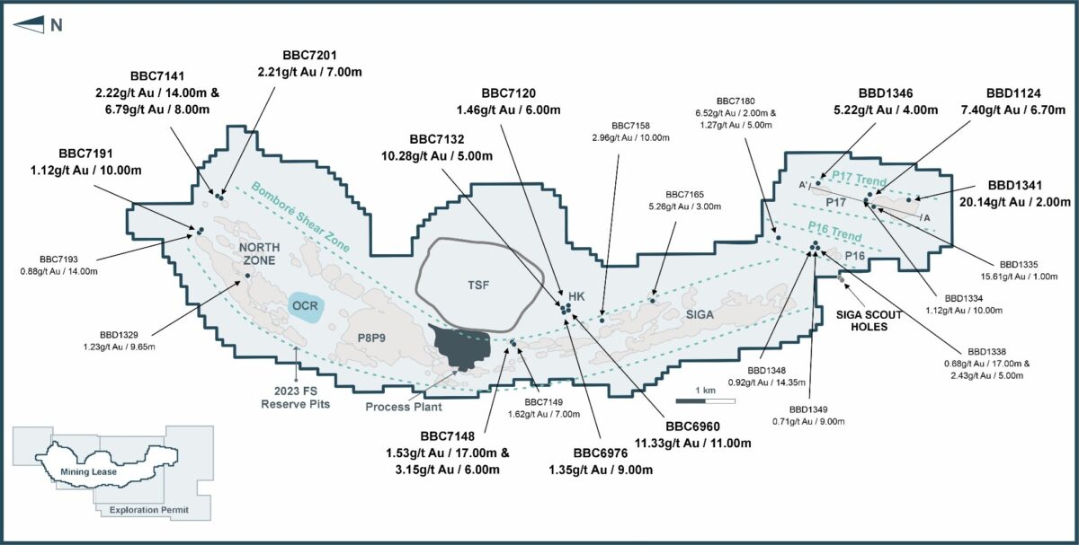Burkina Faso: Orezone Gold intercepta más mineralización de alta ley en Bomboré, incluyendo 11,33 g/t de oro en 11,00m y 10,28 g/t de oro en 5,00m Burkina Faso: Orezone Gold intercepta más mineralización de alta ley en Bomboré, incluyendo 11,33 g/t de oro en 11,00m y 10,28 g/t de oro en 5,00m
